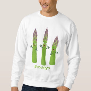 Cute asparagus singing vegetable trio cartoon sweatshirt