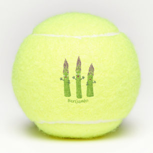 Cute asparagus singing vegetable trio cartoon tennis balls