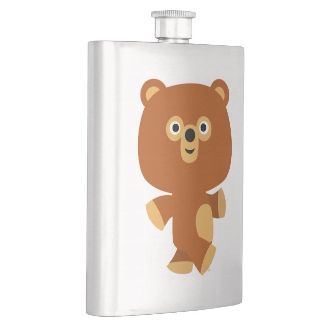 Cute Assertive Cartoon Bear Classic Flask (Right)