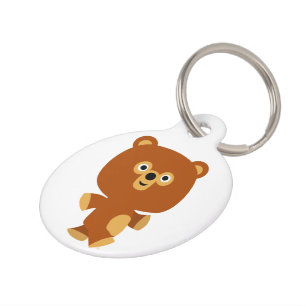 Cute Assertive Cartoon Bear Dog Tag