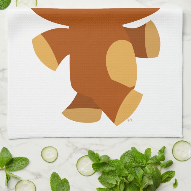 Cute Assertive Cartoon Bear Kitchen Towel (Folded)