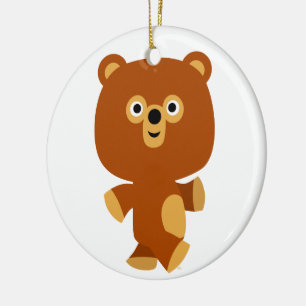 Cute Assertive Cartoon Bear Ornament