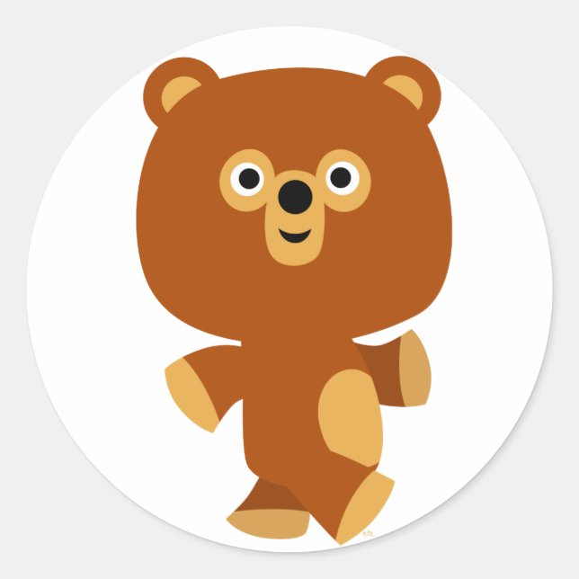 Cute Assertive Cartoon Bear Sticker (Front)