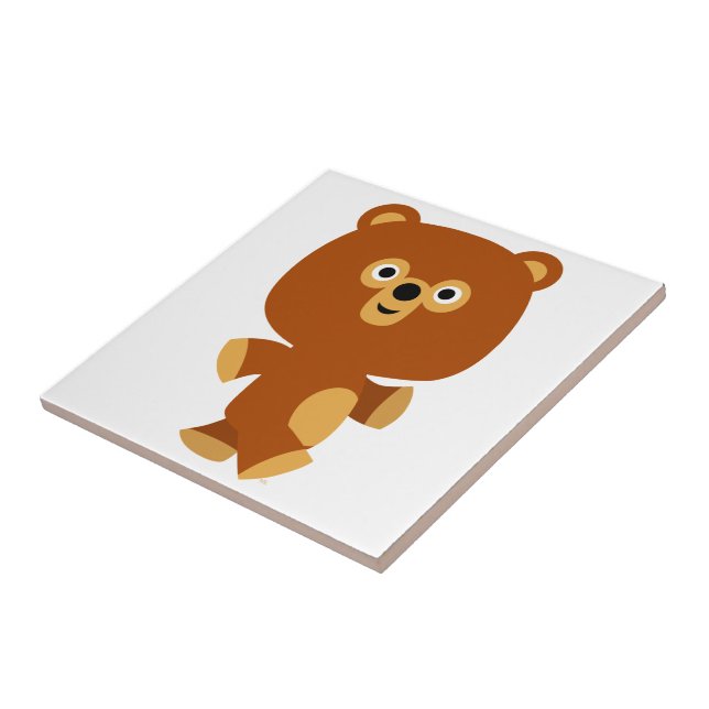 Cute Assertive Cartoon Bear Tile (Side)