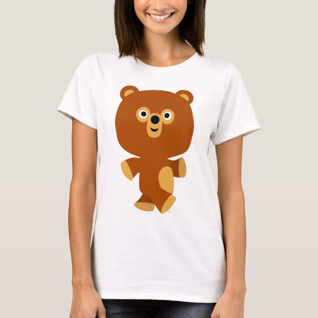 Cute Assertive Cartoon Bear Women T-Shirt (Front)