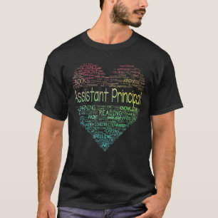 Cute Assistant Principal Tie Dye Heart Back To Sch T-Shirt