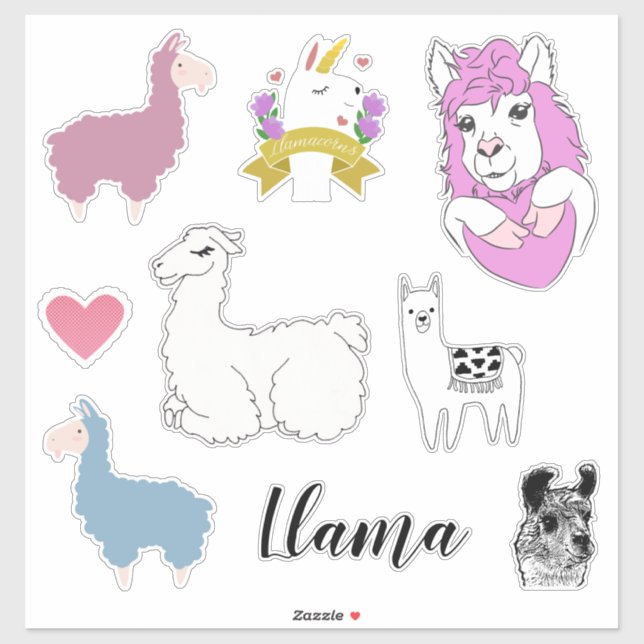 Cute Assorted Llama (Sheet)