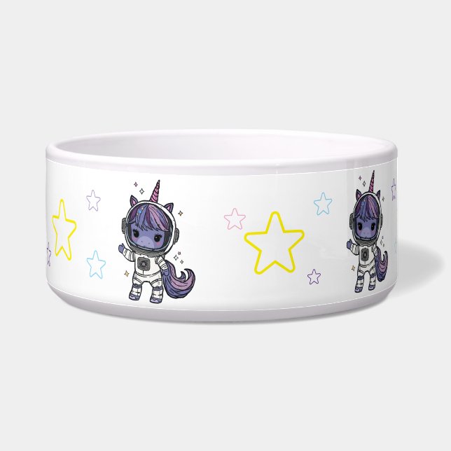 Cute Astro Unicorn Pet Bowl (Left)