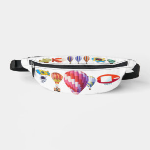 Cute Astronaut and Hot Air Balloons Cartoon Fanny Bum Bags