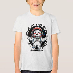 Cute astronaut back to the stars design Tri-Blend shirt