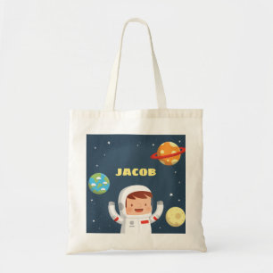 Cute Astronaut Boy Galaxy Outer Space Tote Bag