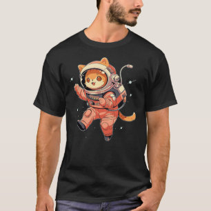 Cute Astronaut Cat in Space Suit Helmet Funny Spac T-Shirt