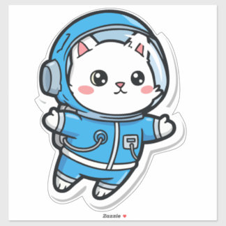 Cute Astronaut Cat Kawaii Sticker 14x14
