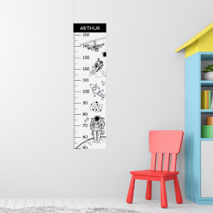 Cute Astronaut Comic Theme Growth Chart