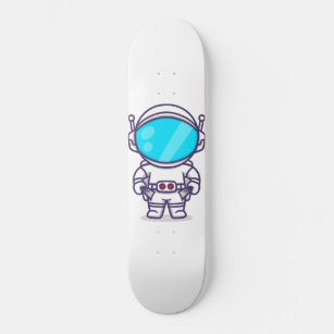 Cute astronaut don't have money skateboard