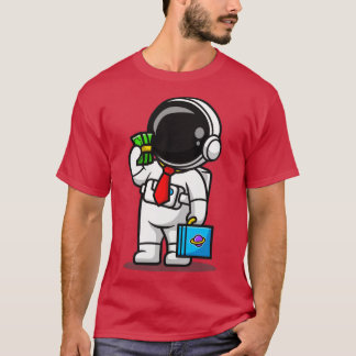 Cute Astronaut Employee With Salary Cartoon T-Shirt