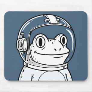 Cute Astronaut Frog Space Adventure Mouse Mat