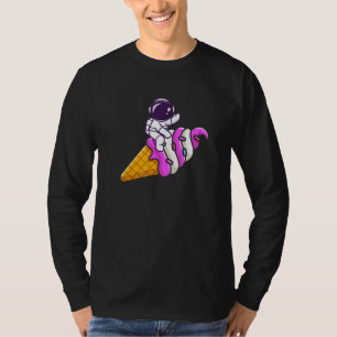 Cute Astronaut On Ice Cream Cone - Summer Vacation T-Shirt