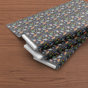 Cute Astronaut Outer Space Rocket Pattern Fabric