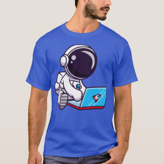 Cute Astronaut Playing Laptop T-Shirt