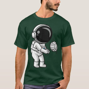 Cute Astronaut Playing Volley Ball Cartoon T-Shirt