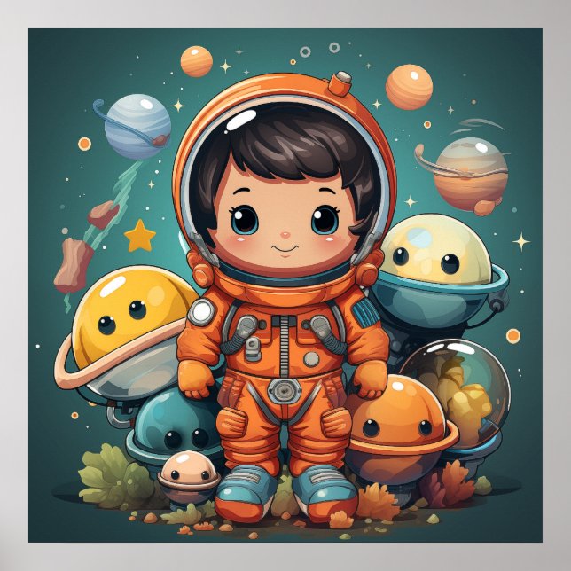 Cute astronaut poster (Front)