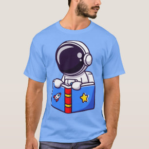 Cute Astronaut Reading Book T-Shirt