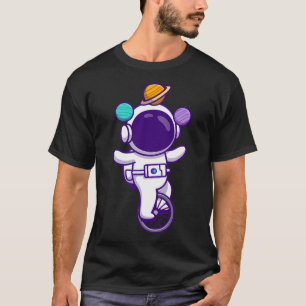 Cute Astronaut Rides Unicycle Bike T-Shirt