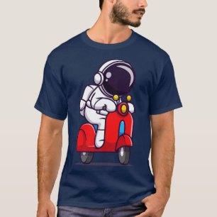 Cute Astronaut Riding Scooter T-Shirt