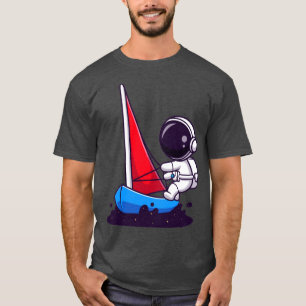 Cute Astronaut Riding Water Bike Jet Ski In Space T-Shirt