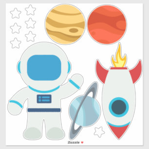 Cute Astronaut Rocket Ship Space Theme 