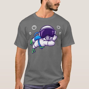 Cute Astronaut Snorkelling Cartoon T-Shirt