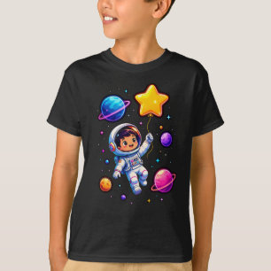 Cute Astronaut Space Explorer Kids Birthday T-Shirt