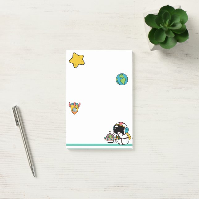 Cute Astronaut Space Post-it Notes (Office)