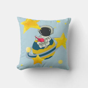 Cute Astronaut Space Throw Pillow Kids Room Gala