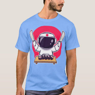 Cute Astronaut Sushi With Knife T-Shirt