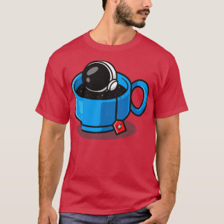 Cute Astronaut Tea Cartoon T-Shirt