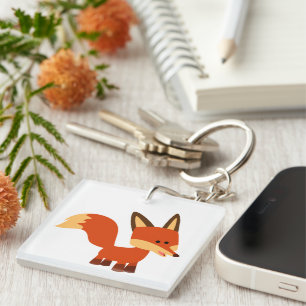 Cute Astute Cartoon Fox Acrylic Keychain