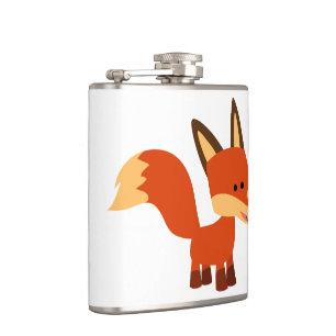 Cute Astute Cartoon Fox Hip Flask