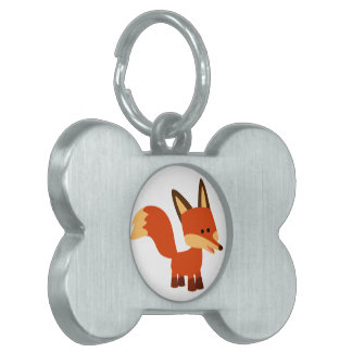 Cute Astute Cartoon Fox Pet Tag