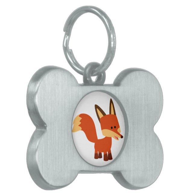 Cute Astute Cartoon Fox Pet Tag (Front Left)