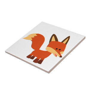 Cute Astute Cartoon Fox Tile