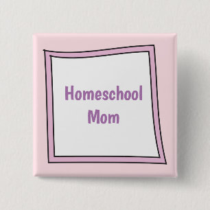 Cute Asymmetrical homeschool mom purple 15 Cm Square Badge