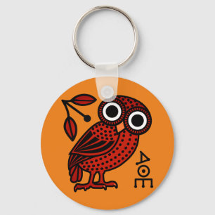 Cute Athenian Owl Tetradrachm Coin Ancient Greek Key Ring