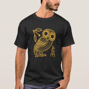 Cute Athens Owl Outline from ancient Greek Coin T-Shirt