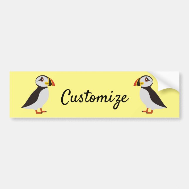 Cute Atlantic puffin design Thunder_Cove Bumper Sticker (Front)