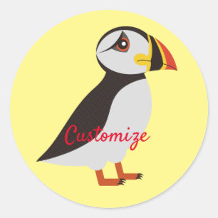 Cute Atlantic puffin design Thunder_Cove Classic Round Sticker