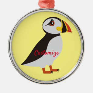 Cute Atlantic puffin design Thunder_Cove Metal Tree Decoration