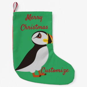 Cute Atlantic puffin design Thunder_Cove  Small Christmas Stocking