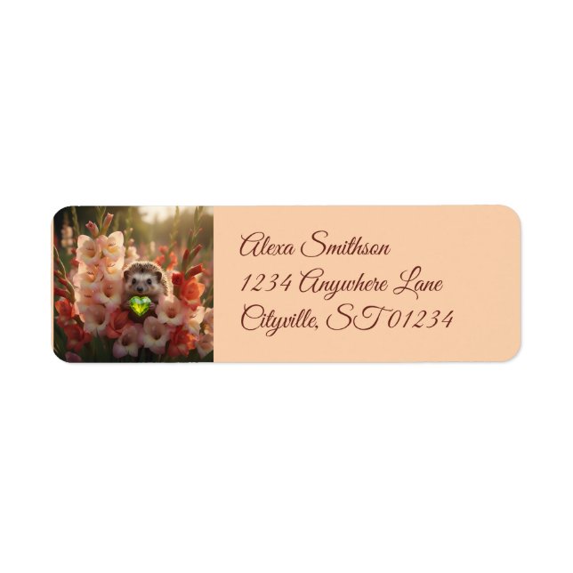 Cute August Hedgehog with Peridot Heart (Front)